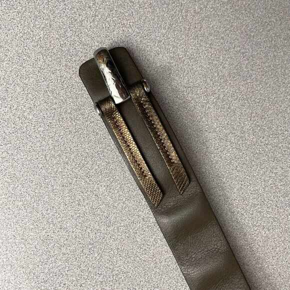 Roberto Mantellassi Leather Belt Womens M Brown Hammered Metal Silver Handmade main image 4